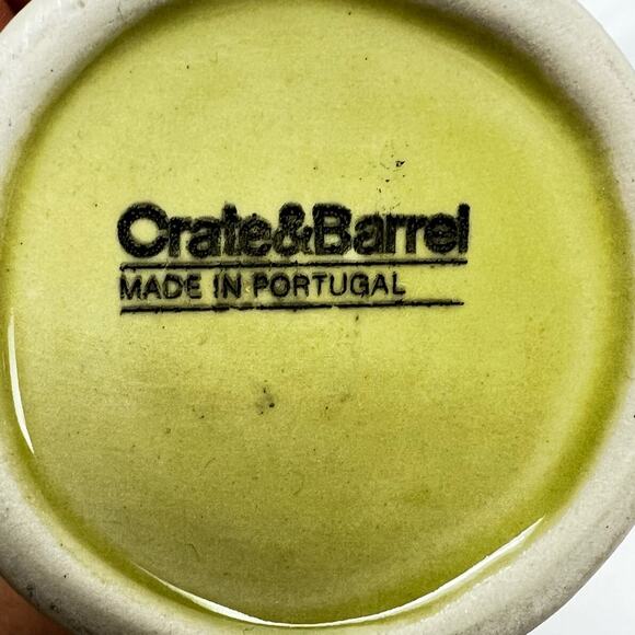 Crate & Barrel Portugal Rustic Ceramic Coffee Cups Sage Green (2) - Picture 4 of 7